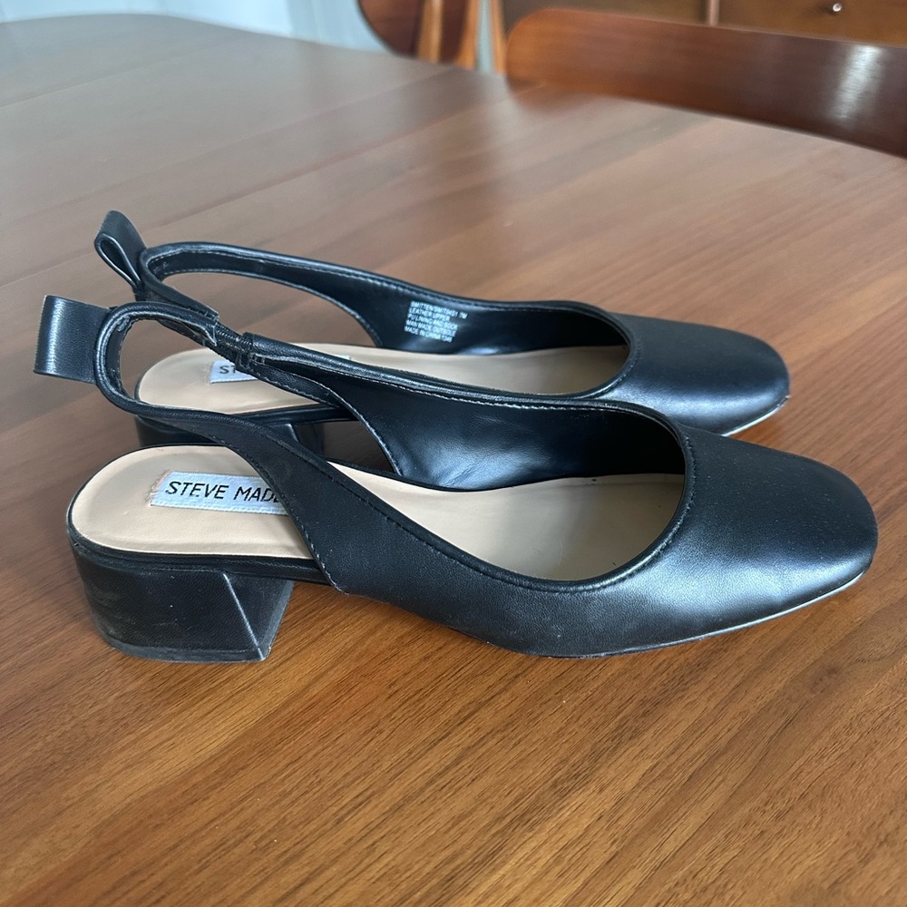 Steve Madden Black Slingback Heels